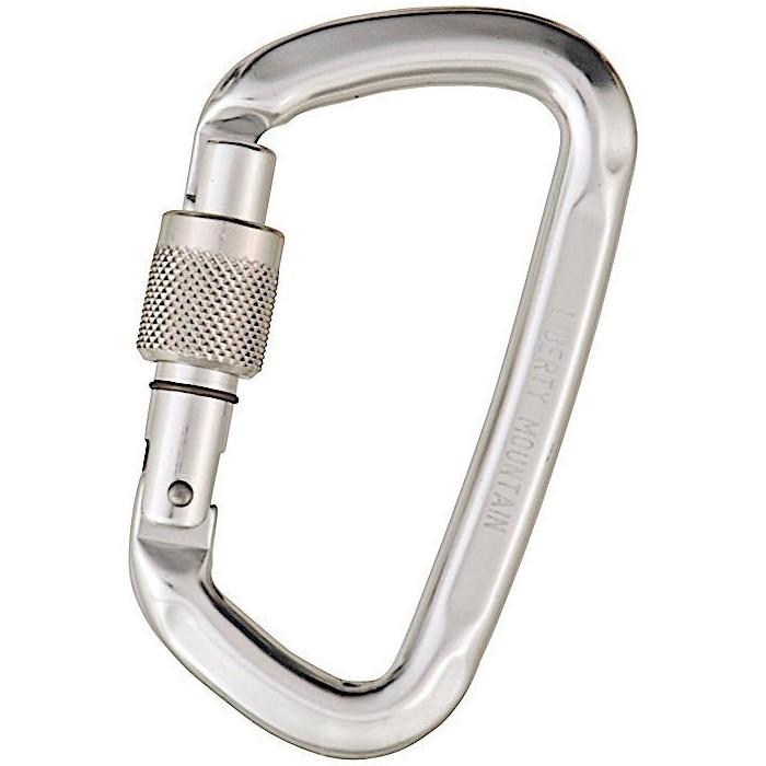 Liberty Mountain Aluminum Modified "D" Key Lock Carabiner - Aerial Adventure Tech