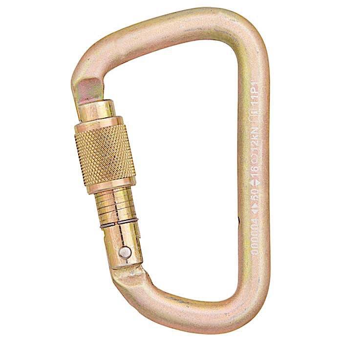Liberty Mountain Gold Series Modified D Steel Keylock Carabiner - Aerial Adventure Tech