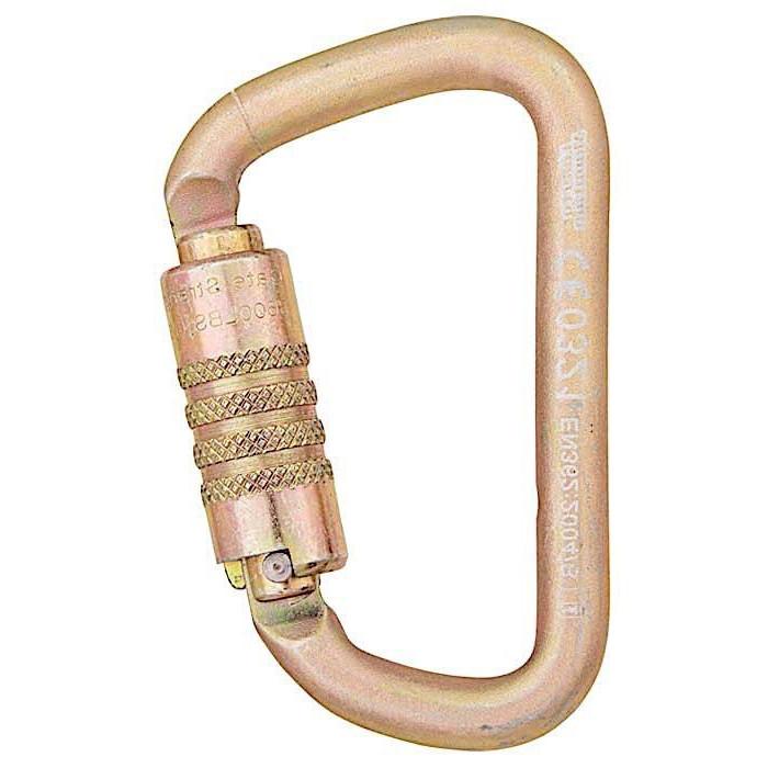 Liberty Mountain Gold Series Modified D Steel Keylock Carabiner - Aerial Adventure Tech