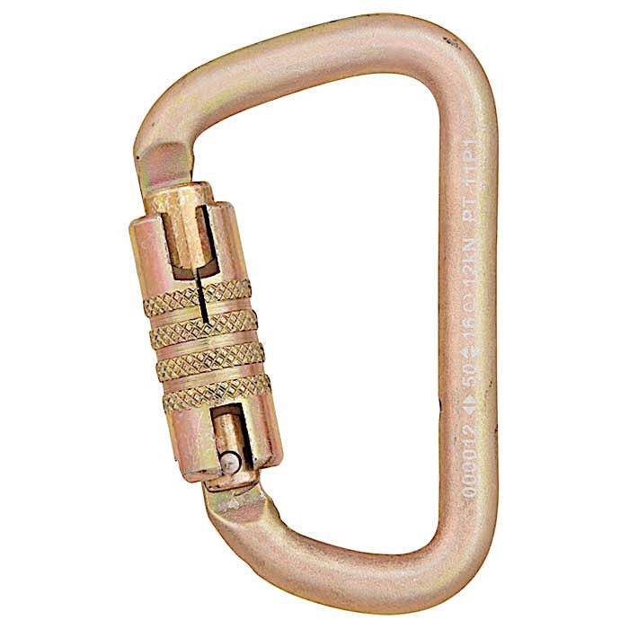 Liberty Mountain Gold Series Modified D Steel Keylock Carabiner - Aerial Adventure Tech