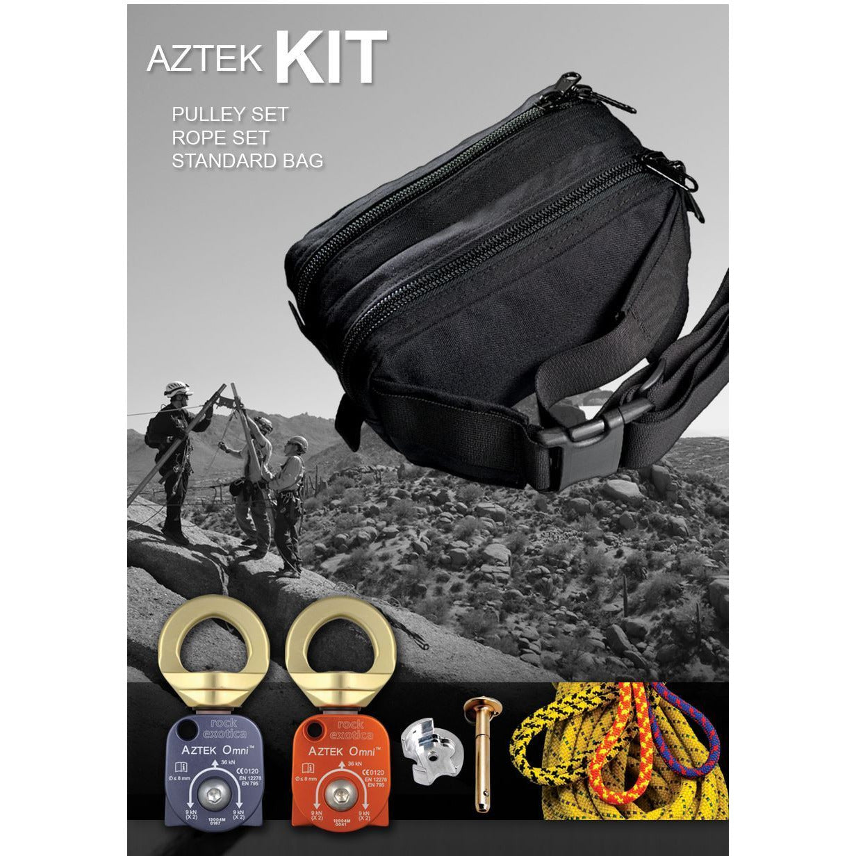 Aztec Kit Rope Rock Exotica Aztek Pulley Kit | Aerial Adventure Tech
